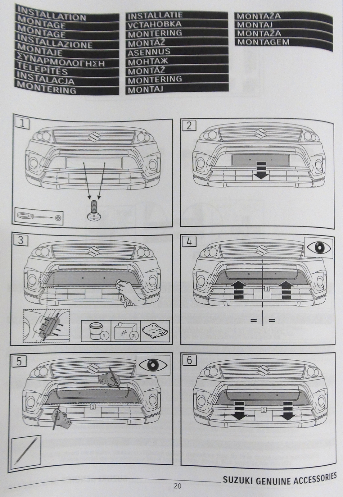 Einbau-Anleitung - Unterfahrschutz-Designelement für den SUZUKI VITARA Facelift